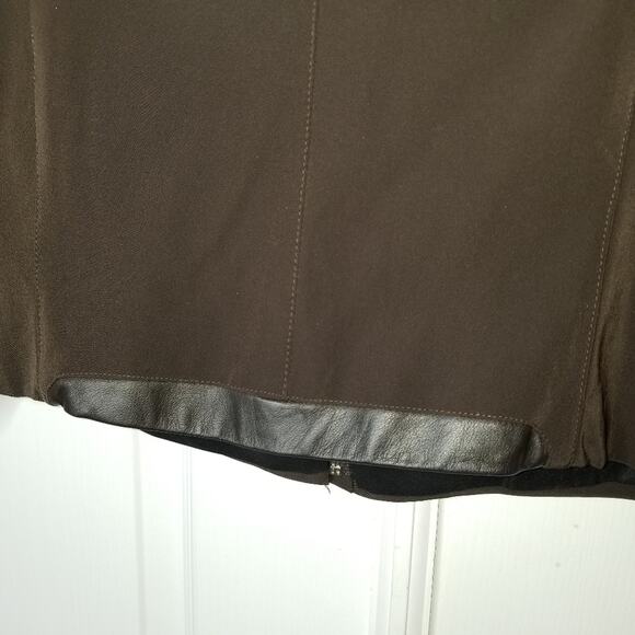Iris Singer Tailored Brown jacket pockets Size 8 pockets leather detail casual - Picture 3 of 4